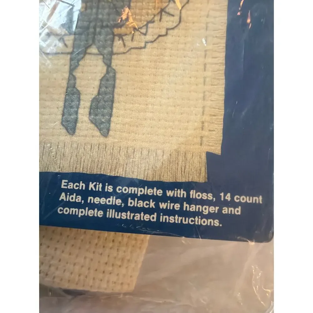 Vintage Quick & Easy Cross Stitch Kit Girl Bonnet Mini Wall Hanging Complete